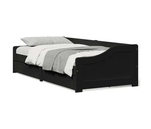 Lova Su 2 Stalčiais Be Čiužinio Irun, Juoda, 90X200Cm