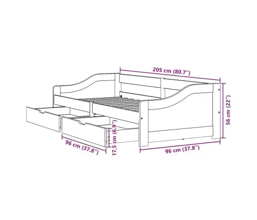 Dienas Gulta 2 Atvilktnēm Bez Matrača Irun Balts Rozā 90X200 Cm Vidaxl