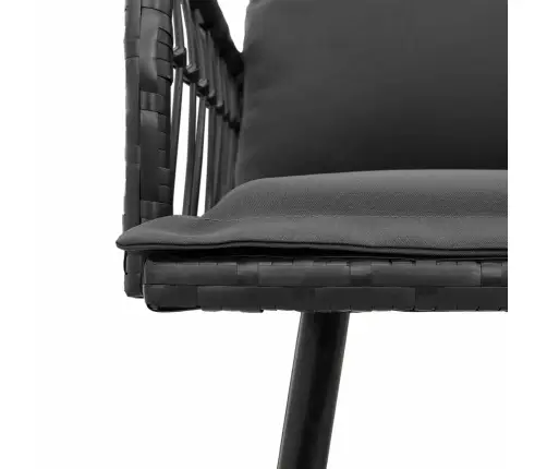 Dārza Sola Melns 114X64X78 Cm Poliestera Rotangpalma Vidaxl