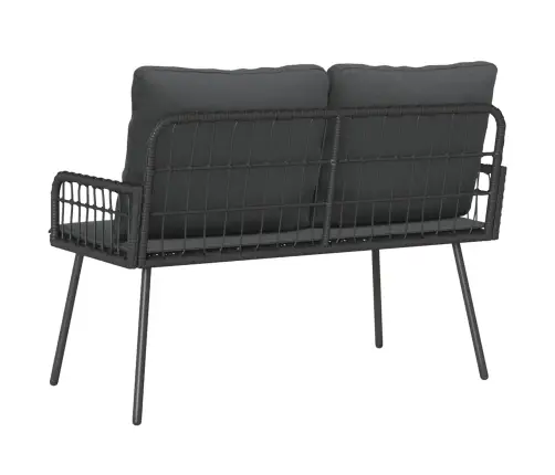 Dārza Sola Melns 114X64X78 Cm Poliestera Rotangpalma Vidaxl