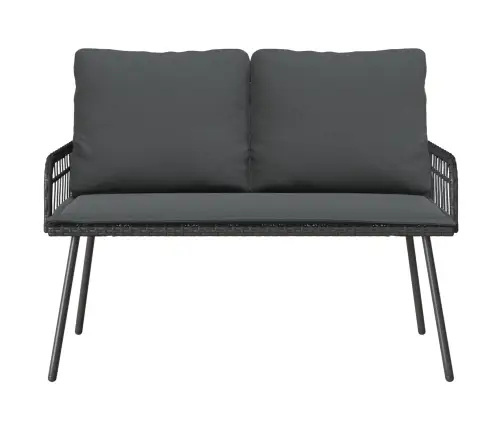 Dārza Sola Melns 114X64X78 Cm Poliestera Rotangpalma Vidaxl