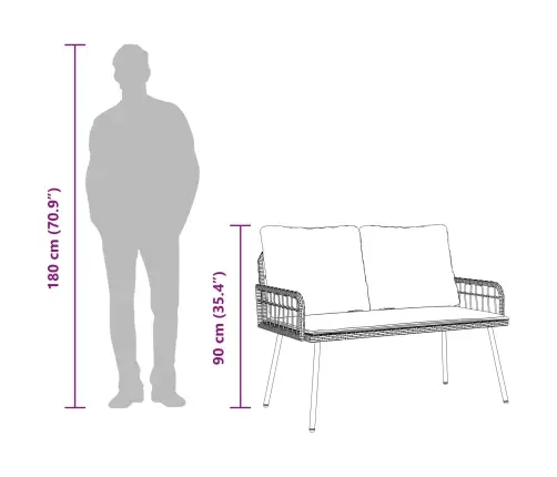 Dārza Sola Melns 114X64X78 Cm Poliestera Rotangpalma Vidaxl