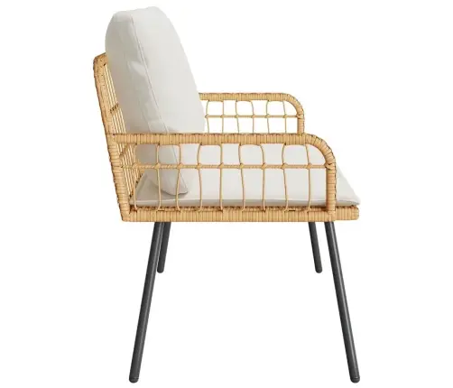 Dārza Soliņš Dabisks 114X64X78 Cm Poliestera Rotangpalma Vidaxl