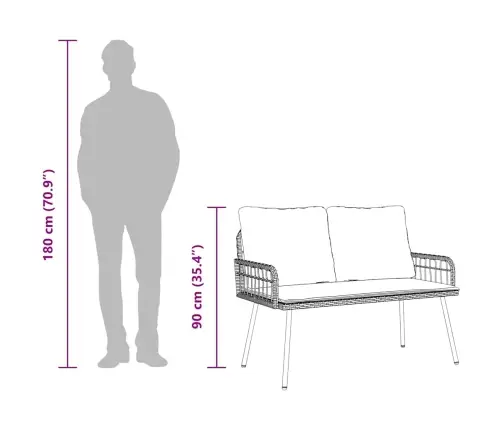 Dārza Soliņš Dabisks 114X64X78 Cm Poliestera Rotangpalma Vidaxl