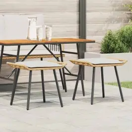 Sodo Kėdė Su Pagalve 2 Pcs Ruda 50 X 40 X 45Cm Poliesteris