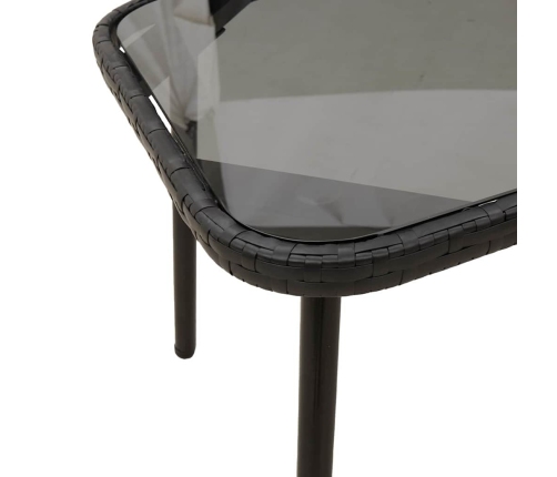 Kafijas Galdiņš Melns 90X45X42 Cm Polietilēna Rotangpalma Vidaxl