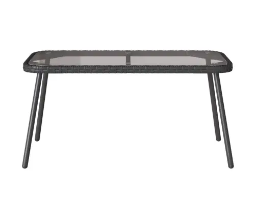 Kohvilaud Must 90 X 45 X 43 Cm Polürotang Ja Klaas