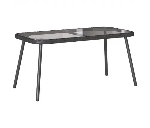 Kohvilaud Must 90 X 45 X 43 Cm Polürotang Ja Klaas