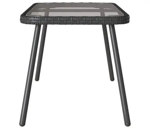 Kohvilaud Must 90 X 45 X 43 Cm Polürotang Ja Klaas