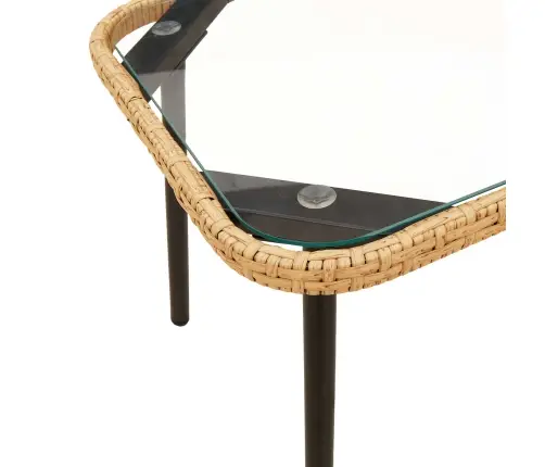 Kafijas Galds Dabīgs 90X45X42 Cm Polietilēna Rotangpalma Vidaxl