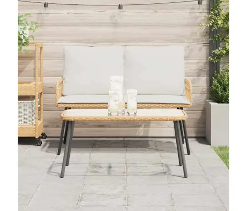 Kafijas Galds Dabīgs 90X45X42 Cm Polietilēna Rotangpalma Vidaxl