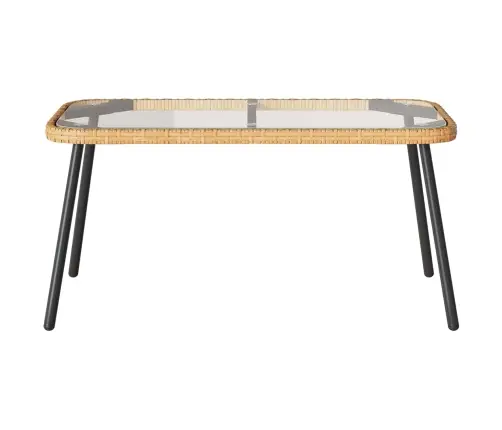 Kafijas Galds Dabīgs 90X45X42 Cm Polietilēna Rotangpalma Vidaxl