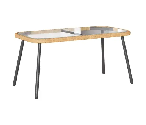 Kafijas Galds Dabīgs 90X45X42 Cm Polietilēna Rotangpalma Vidaxl