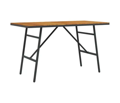 Ēdamgalds - Melns, 110X55X62 Cm, Izgatavots No Solidā Akācijas Masīvkoka Vidaxl