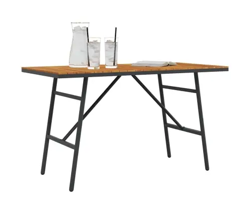 Ēdamgalds - Melns, 110X55X62 Cm, Izgatavots No Solidā Akācijas Masīvkoka Vidaxl