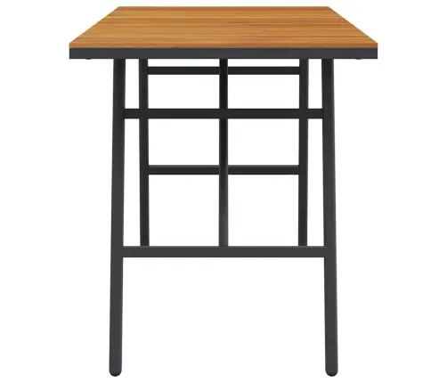 Ēdamgalds - Melns, 110X55X62 Cm, Izgatavots No Solidā Akācijas Masīvkoka Vidaxl