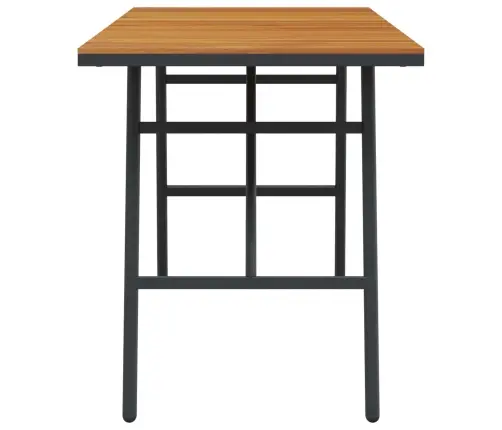 Ēdamgalds - Melns, 110X55X62 Cm, Izgatavots No Solidā Akācijas Masīvkoka Vidaxl