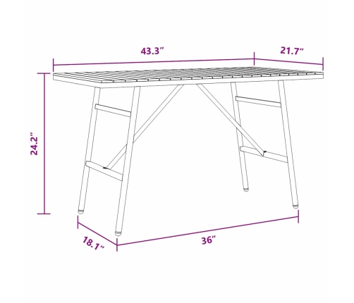 Valgomojo Stalas Ruda 110 X 55 X 62 Cm