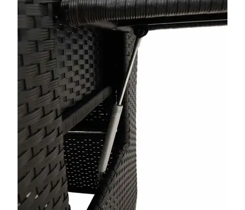 Nolaižams Dārza Krēsls Ar Sānu Galdu, Melns Polirotangpalmas Vidaxl