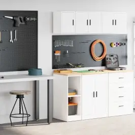 Garaažikapid 2 Tk, Valge, Tehispuit