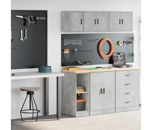 Garāžas Skapji, 2 Gab., Betona Pelēki, Inženierijas Koks Vidaxl