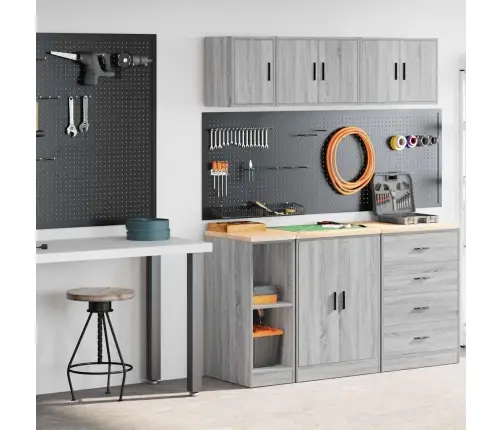 Garāžas Skapji, 2Gab., Pelēka Ozolkoka Krāsa, Inženierijas Koks Vidaxl