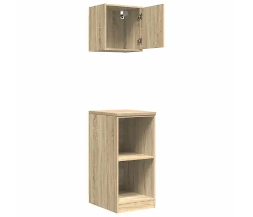 Garāžas Skapji, 2 Gab., Ozolkoka Krāsa, Inženierijas Koks Vidaxl