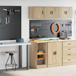 Garāžas Skapji, 2 Gab., Ozolkoka Krāsa, Inženierijas Koks Vidaxl