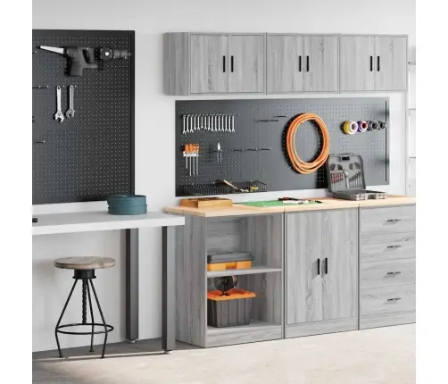 Garažo Spintos, 2Vnt., Pilkos, Mediena