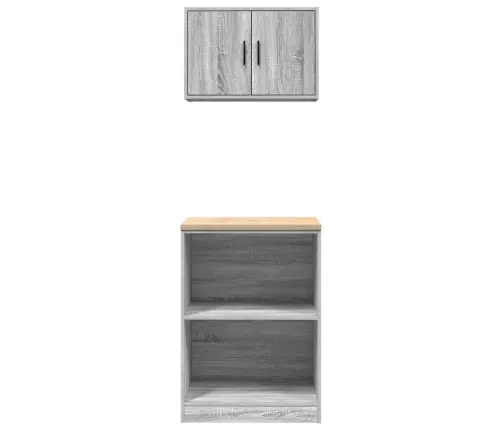 Garažo Spintos, 2Vnt., Pilkos, Mediena