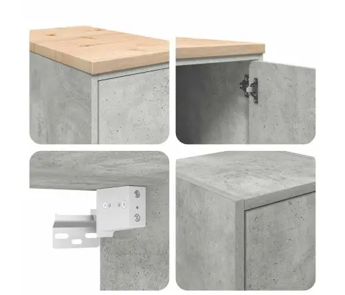 Garāžas Skapji, 2 Gab., Betona Pelēki, Inženierijas Koks Vidaxl