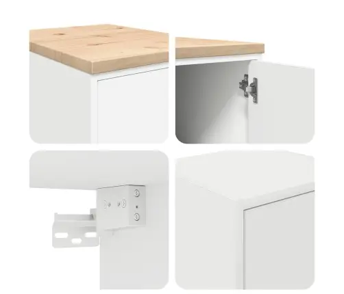 Garaažikapid 2 Tk, Valge, Tehispuit