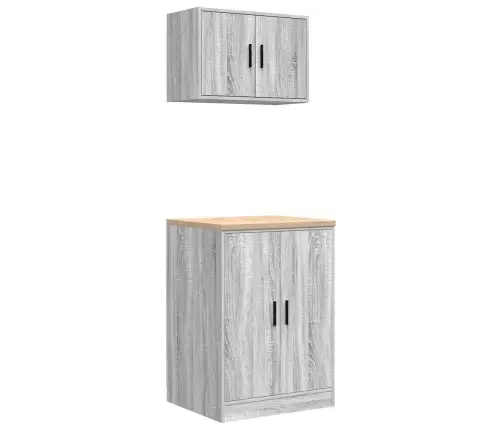 Garažo Spintos, 2Vnt., Pilkos, Mediena