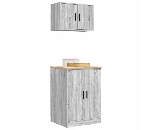 Garažo Spintos, 2Vnt., Pilkos, Mediena