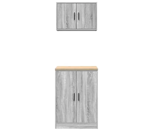 Garažo Spintos, 2Vnt., Pilkos, Mediena