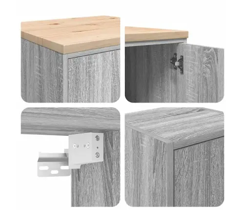 Garažo Spintos, 2Vnt., Pilkos, Mediena