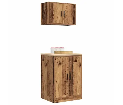 Garāžas Skapji, 2 Gab., Veci Dēļi, Inženierijas Koks Vidaxl