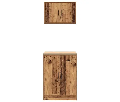 Garāžas Skapji, 2 Gab., Veci Dēļi, Inženierijas Koks Vidaxl