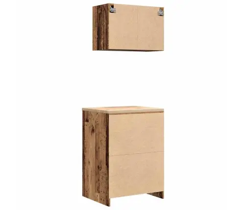 Garāžas Skapji, 2 Gab., Veci Dēļi, Inženierijas Koks Vidaxl