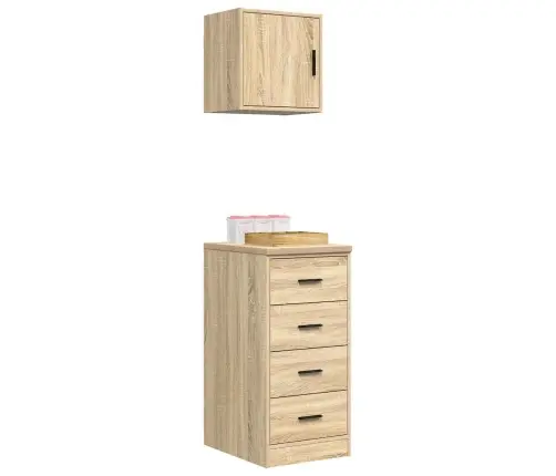 Garāžas Skapji, 2 Gab., Ozolkoka Krāsa, Inženierijas Koks Vidaxl