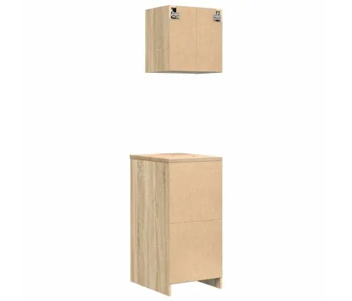 Garāžas Skapji, 2 Gab., Ozolkoka Krāsa, Inženierijas Koks Vidaxl