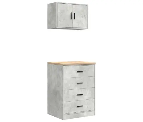 Garāžas Skapji, 2 Gab., Betona Pelēki, Inženierijas Koks Vidaxl