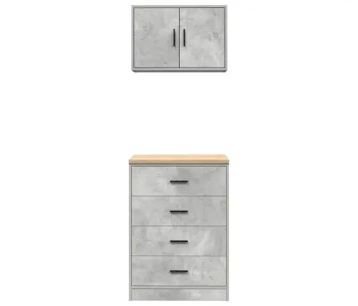 Garāžas Skapji, 2 Gab., Betona Pelēki, Inženierijas Koks Vidaxl