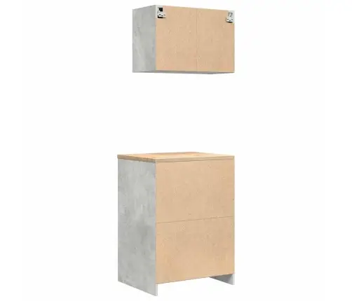 Garāžas Skapji, 2 Gab., Betona Pelēki, Inženierijas Koks Vidaxl