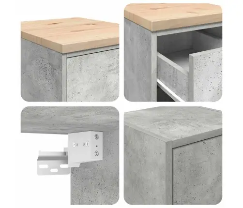 Garāžas Skapji, 2 Gab., Betona Pelēki, Inženierijas Koks Vidaxl