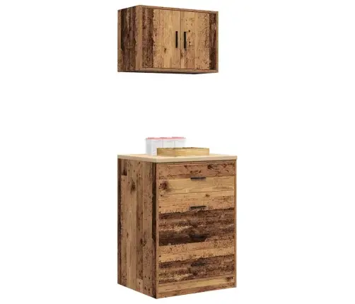 Garāžas Skapji, 2 Gab., Veci Dēļi, Inženierijas Koks Vidaxl