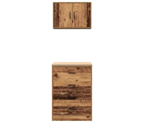 Garāžas Skapji, 2 Gab., Veci Dēļi, Inženierijas Koks Vidaxl