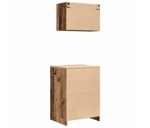 Garāžas Skapji, 2 Gab., Veci Dēļi, Inženierijas Koks Vidaxl