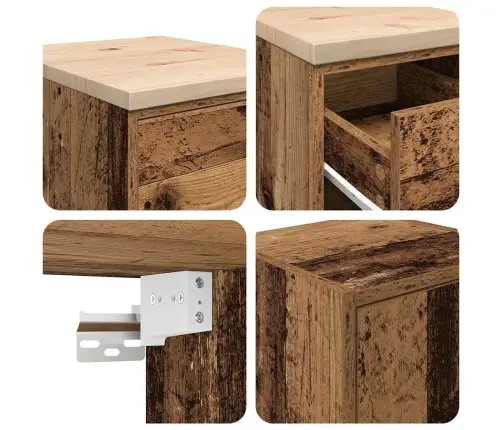 Garāžas Skapji, 2 Gab., Veci Dēļi, Inženierijas Koks Vidaxl