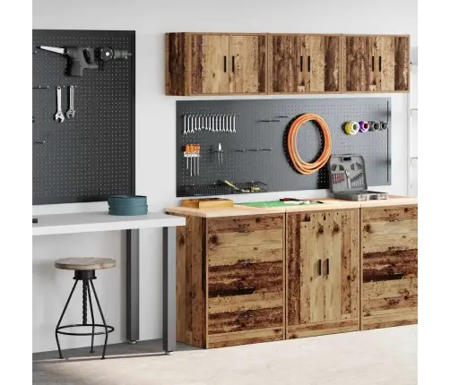Garāžas Skapji, 2 Gab., Veci Dēļi, Inženierijas Koks Vidaxl